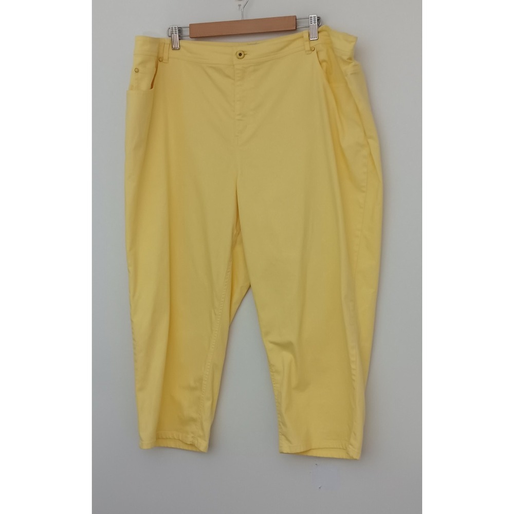 Denim & Co. Jeans Women's Size 24W Yellow Cropped Embellished Pocket Pre-owned